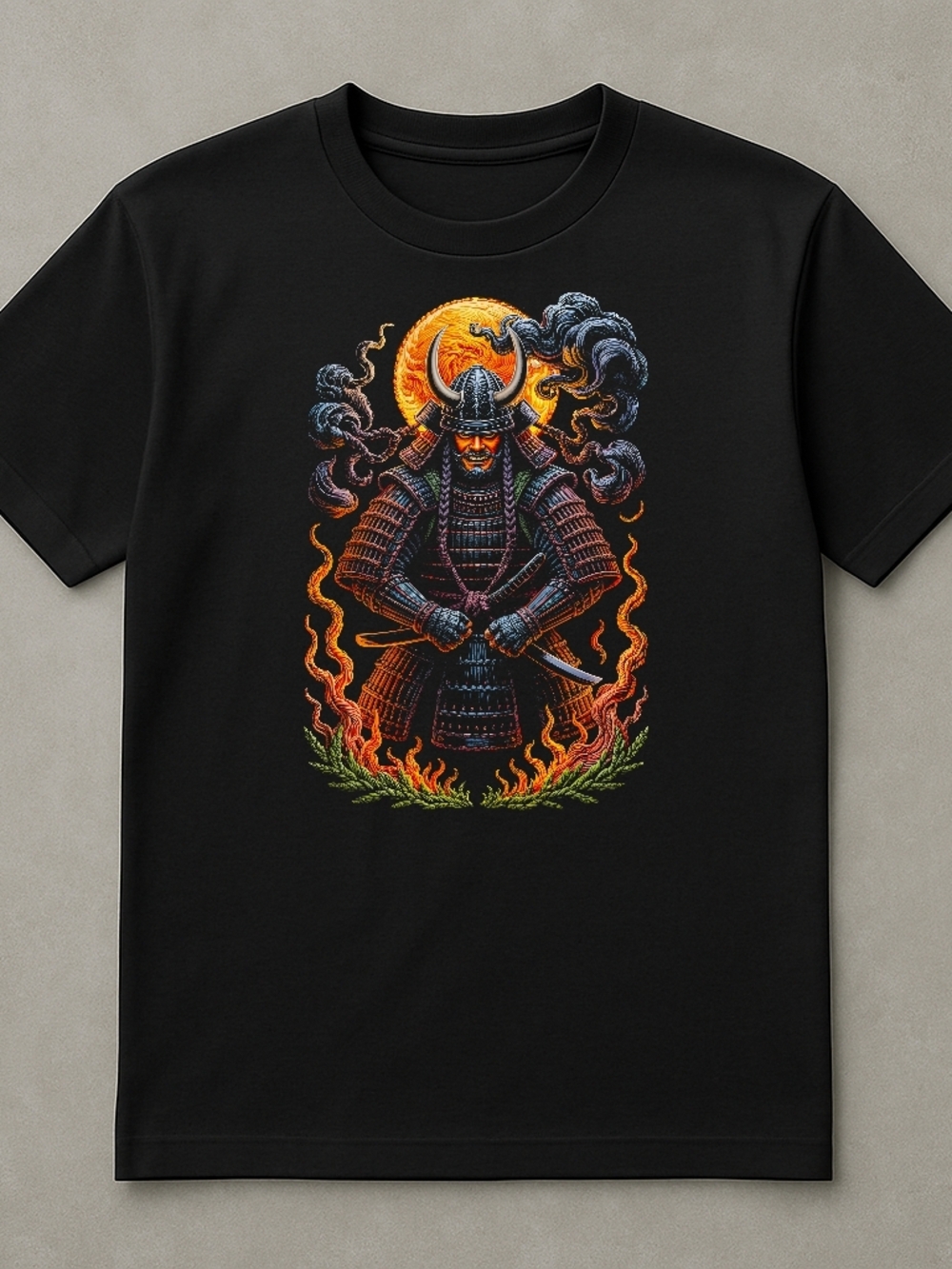 "Urban Stitch Tees" Unisex T-shirt Black Color Neon Half Tone Design